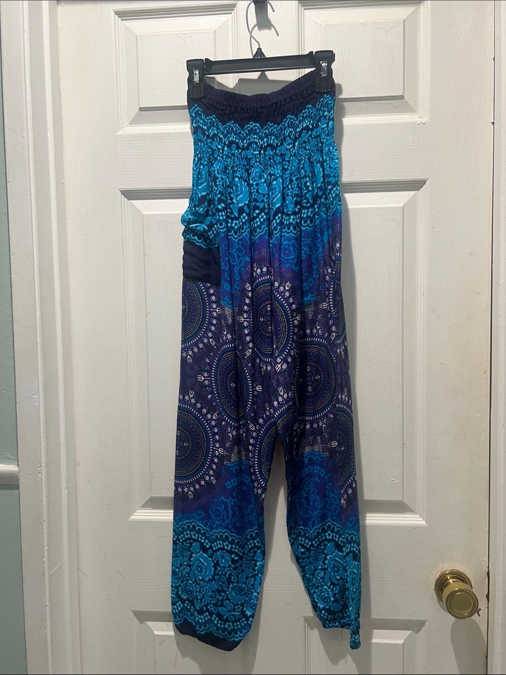 Women’s Boho Harem Pants in Teal & Navy